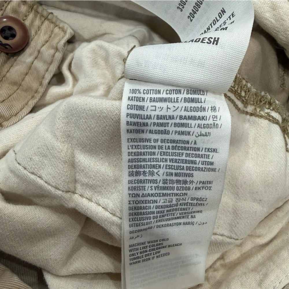Hollister Button Fly Khaki Chino Pants Mens 30x32 Slim Straight Y2K Preppy Beige